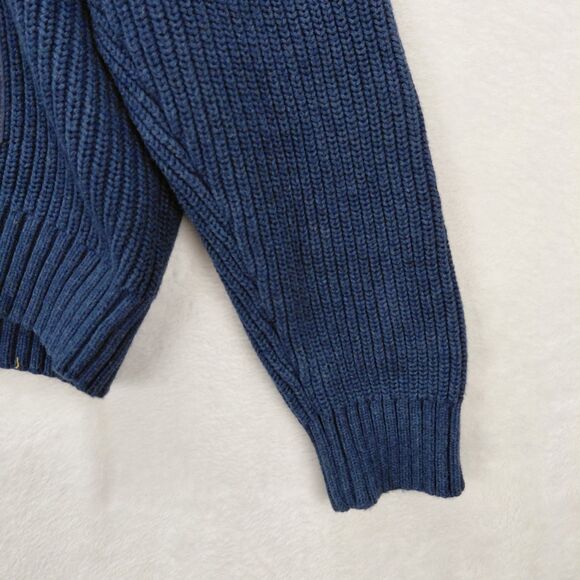 Duluth Trading Military Sweater Men 2XL Blue Wool Blend Heavyweight Shawl Collar - Picture 5 of 13